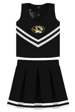 Mizzou Toddlers Black & White 3-Piece Cheerleader Set