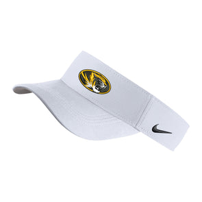 Mizzou Tigers Nike® 2024 Adjustable Oval Tiger Head Dri-Fit White Visor