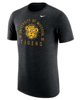 Mizzou Tigers Nike® 2023 Triblend Vault Beanie Tiger Black T-Shirt