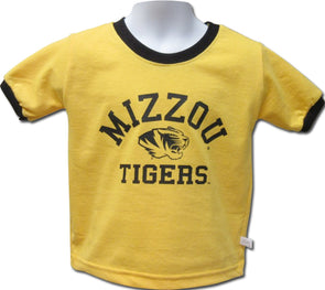 Mizzou Tigers Toddler Tiger Head Ringer Gold T-Shirt