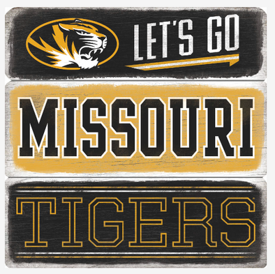 Mizzou Tigers Let's Go Missouri Tigers Wood Magnet