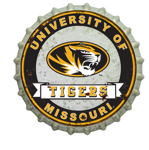 Mizzou Tigers Distressed Bottle Cap Wall Sign