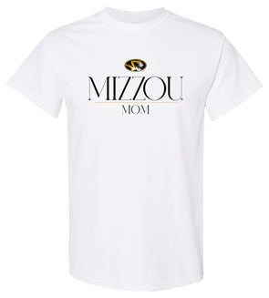Mizzou Tigers Oval Tiger Head Mom Pencil Font White T-Shirt