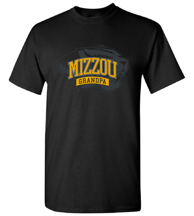 Mizzou Tigers Tiger Head Grandpa Arched Black T-Shirt