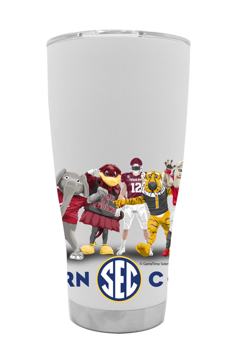 Mizzou Tigers SEC All Teams Stainless Steel 30OZ White Tumbler