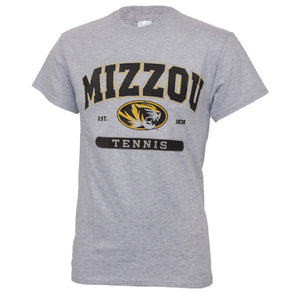 Mizzou Tennis Grey Short Sleeve Crew Neck T-Shirt