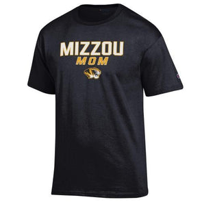 Mizzou Tigers Champion® Mom Tiger Head Black Crew Neck T-Shirt