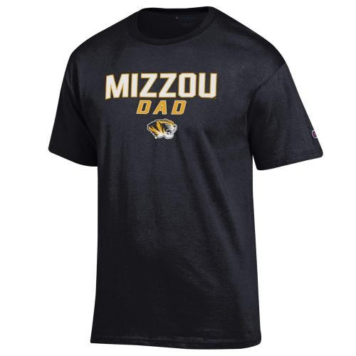 Mizzou Tigers Champion® Dad Tiger Head Black Crew Neck T-Shirt