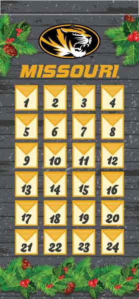 Mizzou Tigers Soft Felt Oval Tiger Head Advent Calendar