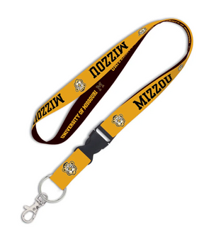 Mizzou Tigers Vault Beanie Tiger Black and Gold 1" Lanyard