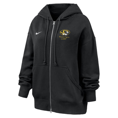 Mizzou Tigers Nike® 2025 Women's Phoenix Full Zip Oval Tiger Head Black Sweatshirt Hoodie