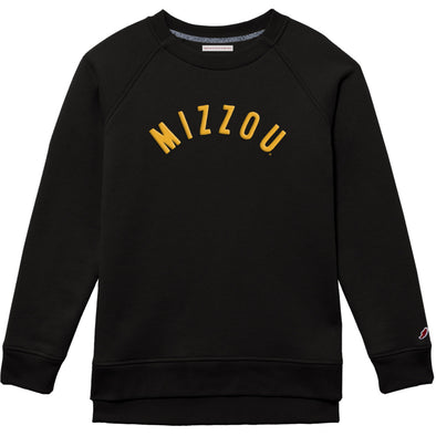 Mizzou Tigers Ladies Mizzou Embroidered Black Crew Neck Sweatshirt