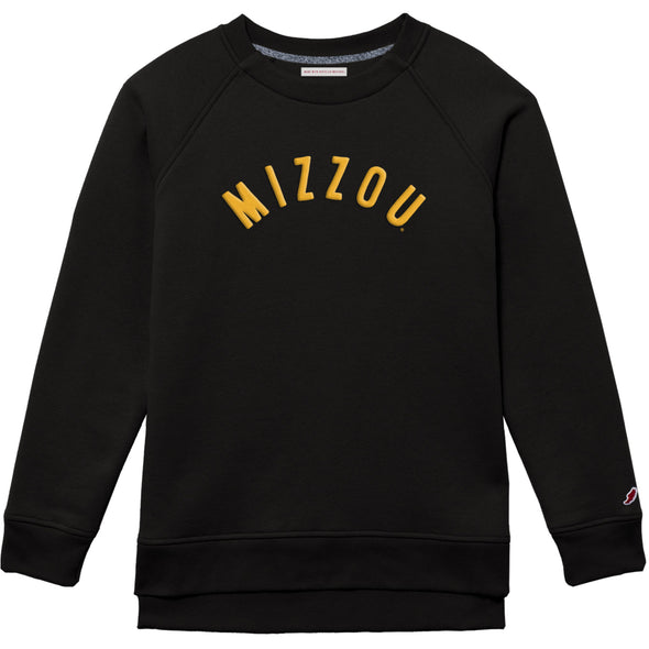 Mizzou Tigers Ladies Mizzou Embroidered Black Crew Neck Sweatshirt
