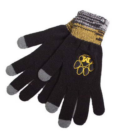 Mizzou Tigers Static Smart Touch Vault M Paw Logo Knit Gloves