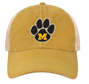 Mizzou Tigers Legacy Vault Paw M Gold Mesh Adjustable Snapback Hat