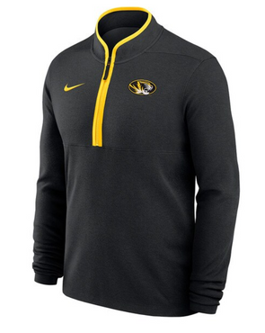 Mizzou Tigers Nike® 2024 1/4 Zip Basketball Victory Oval Tiger Head Black Sweatshirt