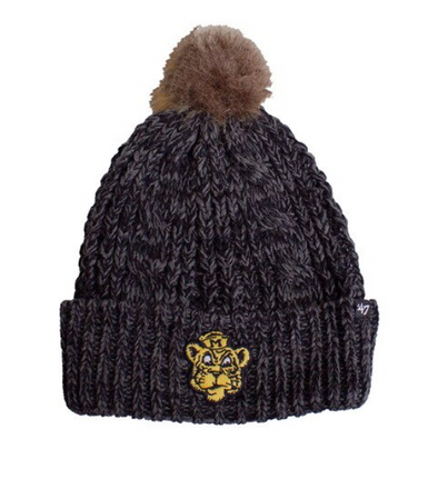 Mizzou Tigers Women's Vault Beanie Tiger with Cuff Black Knit Beanie