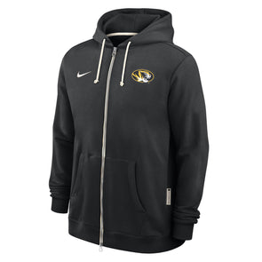 Mizzou Tigers Nike® 2025 Sideline Full Zip Oval Tiger Head Black Sweatshirt Jacket