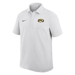 Mizzou Tigers Nike® 2025 Sideline Oval Tiger Head Woven White Polo