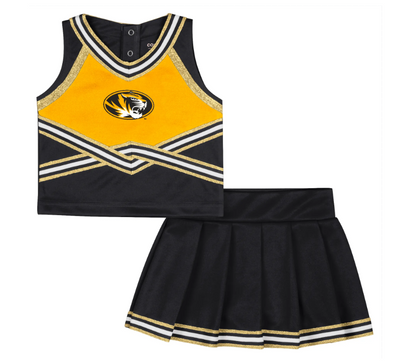 Mizzou Tigers Colosseum Toddler Lollipop Park Cheerleader Oval Tiger Head Black and Gold Set