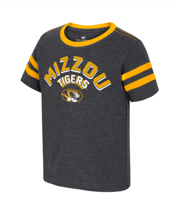 Mizzou Tigers Colosseum Oval Tiger Head Toddlers Shermy Tigers Black/Gold T-Shirt
