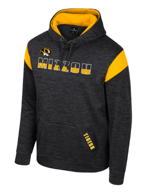 Mizzou Tigers Colosseum Artemis Fleece Tiger Head Black and Gold Hoodie