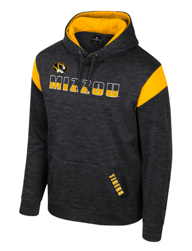 Mizzou Tigers Colosseum Artemis Fleece Tiger Head Black and Gold Hoodie