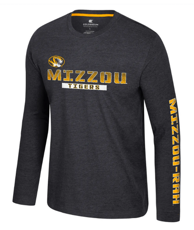 Mizzou Tigers Colosseum Oval Tiger Head Back in Business Mizzou RAH Black Long Sleeve