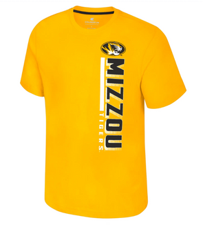 Mizzou Tigers Colosseum Oval Tiger Head Vertical Mizzou Gold T-Shirt