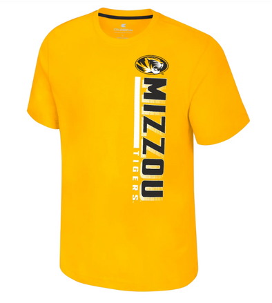 Mizzou Tigers Colosseum Oval Tiger Head Vertical Mizzou Gold T-Shirt