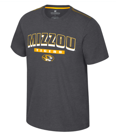 Mizzou Tigers Colosseum Oval Tiger Head Back in Business Black T-Shirt