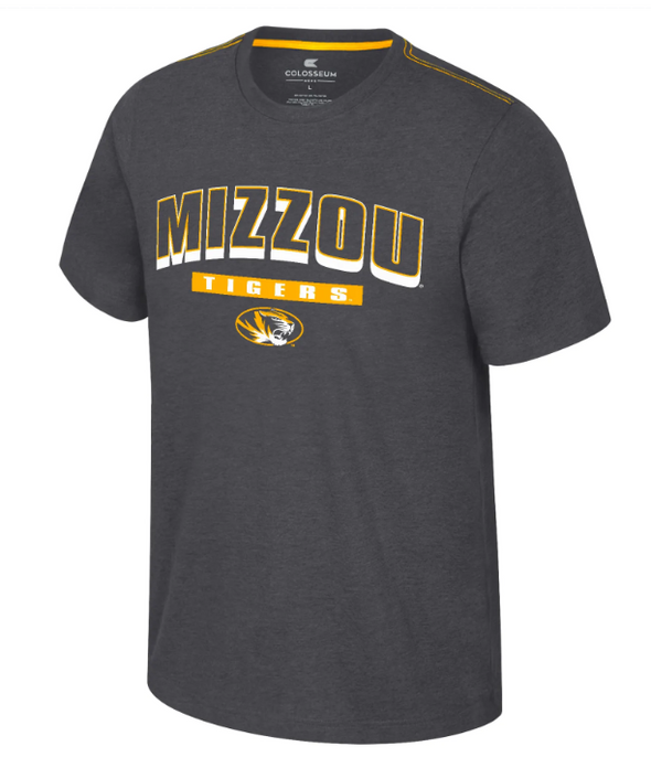 Mizzou Tigers Colosseum Oval Tiger Head Back in Business Black T-Shirt