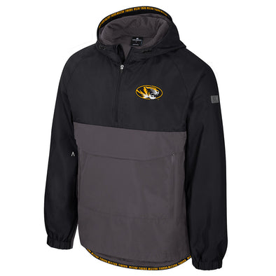 Mizzou Tigers Colosseum Oval Tiger Head Anorak 1/2 Zip Black/Grey Jacket
