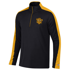 Mizzou Tigers Champion® 1/4 Zip  Vault Beanie Tiger Color Block Black and Gold Long Sleeve