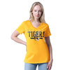 Mizzou Tigers G-III Sports Ladies Cheer Dance II Mizzou Tiger Head V-Neck Gold T-Shirt