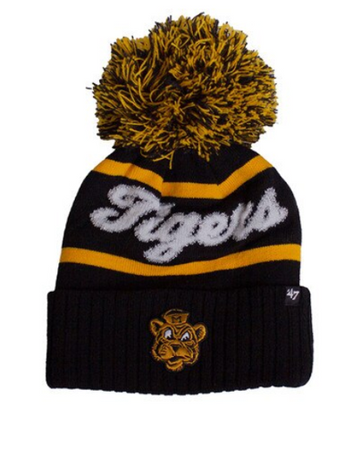 Mizzou Tigers Spirited Tigers Script Vault Beanie Tiger Black Knit Beanie