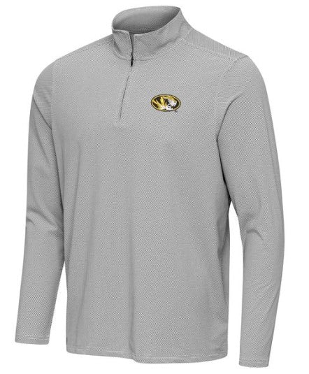 Mizzou Tigers Antigua 1/4 Zip Pave Oval Tiger Head Long Sleeve