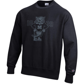 Mizzou Tigers 2025 Champion® TAM Student Designed Vault 1839 Sweater Tiger Tonal Black Crew Sweatshirt