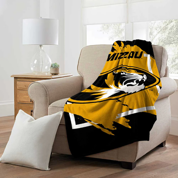 Mizzou Tigers Oval Tiger Head Rashel Micro Blanket