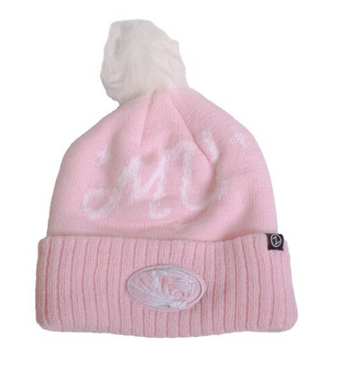 Mizzou Tigers Oval Tiger Head Glee MU Pink Knit Beanie