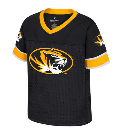 Mizzou Tigers Colosseum Toddler Football Nothing But The Hits Oval Tiger Head Black Jersey