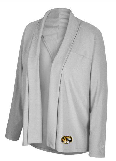 Mizzou Tigers Colosseum Women's Diamonds Oval Tiger Head Grey Cardigan