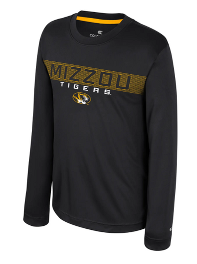 Mizzou Tigers Colosseum Youth Lemon Grab Oval Tiger Head Black Long Sleeve T-Shirt
