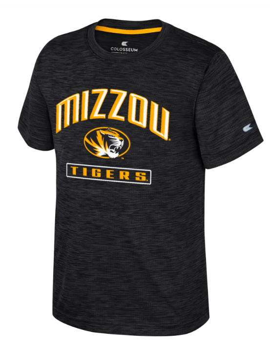 Mizzou Tigers Colosseum Youth Oval Tiger Head Upton Black T-Shirt