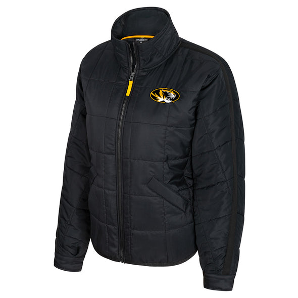 Mizzou Tigers Colosseum Oval Tiger Head Bonjour Packable Black Puffer Jacket