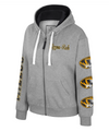 Mizzou Tigers Colosseum Mizzou - RAH Women's Raven Full Zip Multi Logos Grey Hooded Jacket