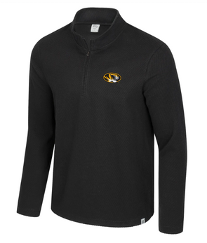 Mizzou Tigers Colosseum 1/4 Zip Balley Oval Tiger Head Black Sweatshirt