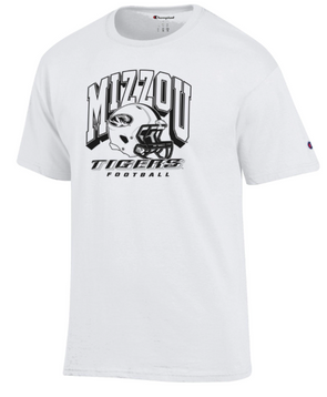 Mizzou Tigers 2025 Champion® Football Helmet White T-Shirt