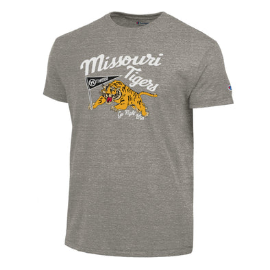 Mizzou Tigers 2025 Champion® TAM Student Designed Missouri Tigers Pennant Go Fight Win Grey T-Shirt