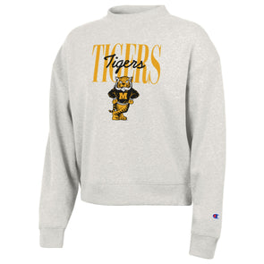 Mizzou Tigers 2025 Champion® TAM Student Designed Women's Vault Sweater Tiger Tan Crew Sweatshirt